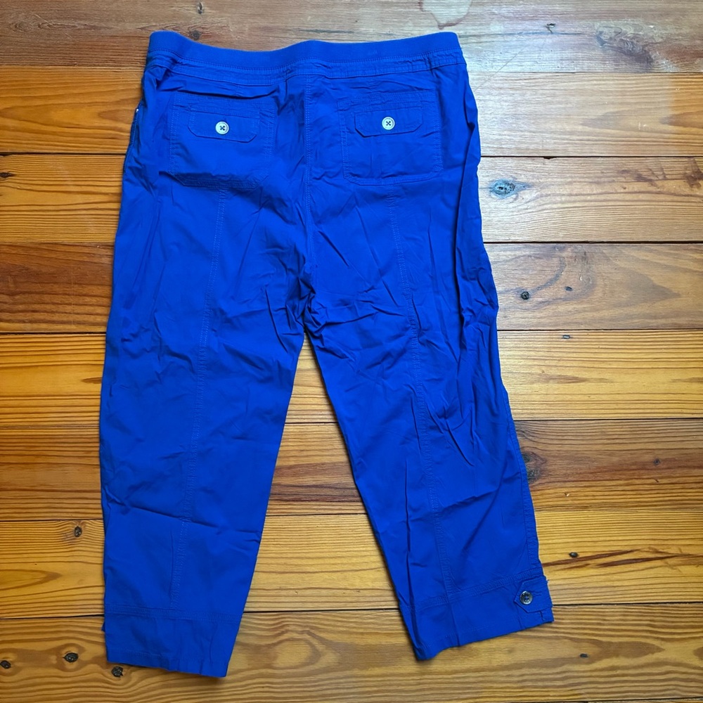 Chico's Blue Cropped Pants, EUC, 2.5 L 14 - Picture 8 of 10